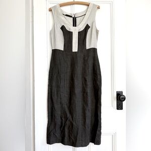 Narciso Rodriguez Linen Colour-block Shift Dress. Size 7